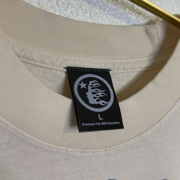 NEW-Hellstar- Yoga school of enlightenment- cream and blue- men's size large - Picture 6 of 10